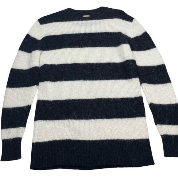 Michael Kors Womens Striped Alpaca Wool Fuzzy Relaxed Fit Sweater Size Medium - Picture 5 of 6